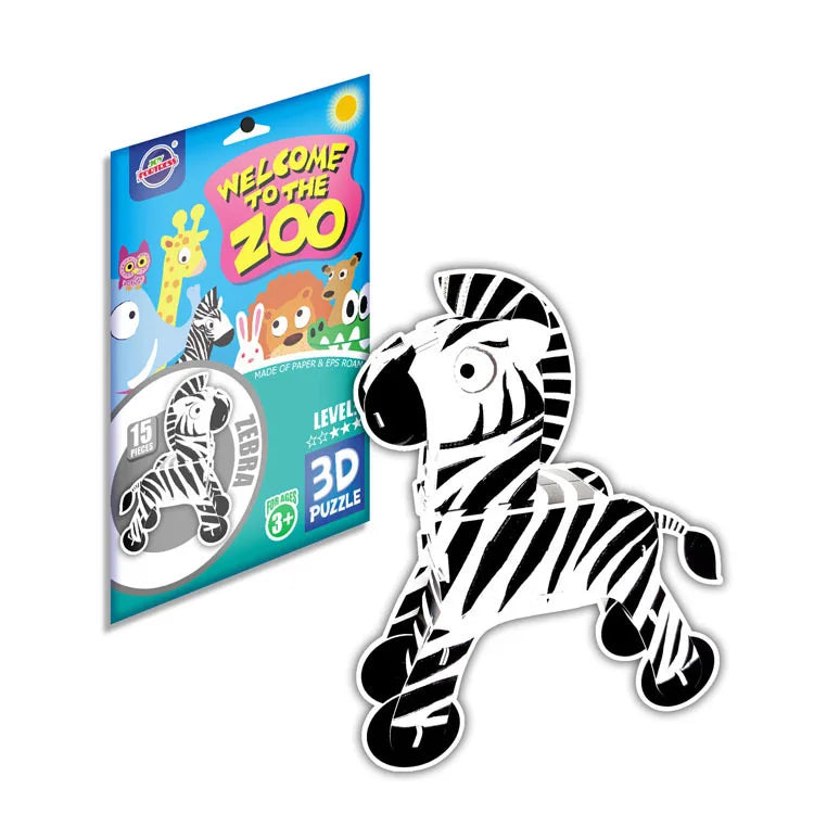 KTX-884819 3D Cardboard Animal Model Puzzle - DIY Educational Early Learning Toy for Creative Play