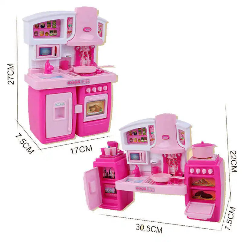 KTX-033235 Kids Kitchen Playset Tableware Simulated Cooking Toys for Girls Ages 5 and Up