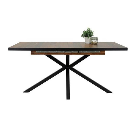 KTX-169107 Extendable Brown Wooden Dining Table for Versatile Home Dining Solutions