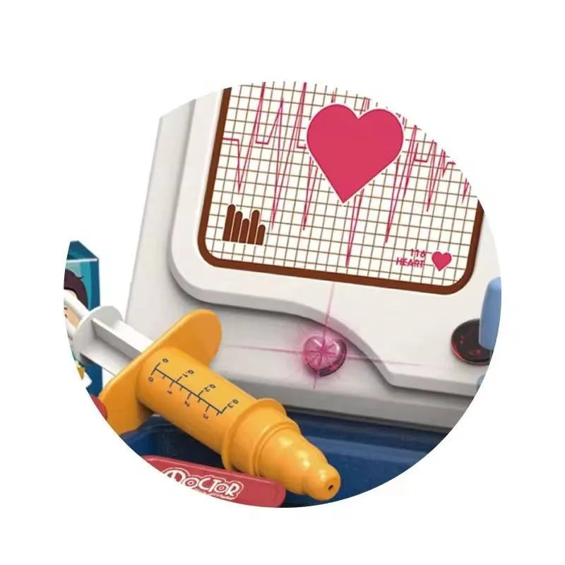 KTX-180115 Pretend Medical Doctor Kit with Mobile Cart - Toy Doctor Accessories for Kids Ages 2-13