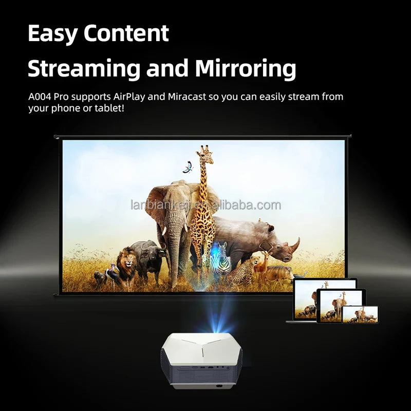 KTX-679379 A004 Pro Full HD 1080P Portable Projector with Auto Focus and Wireless Screen Mirroring