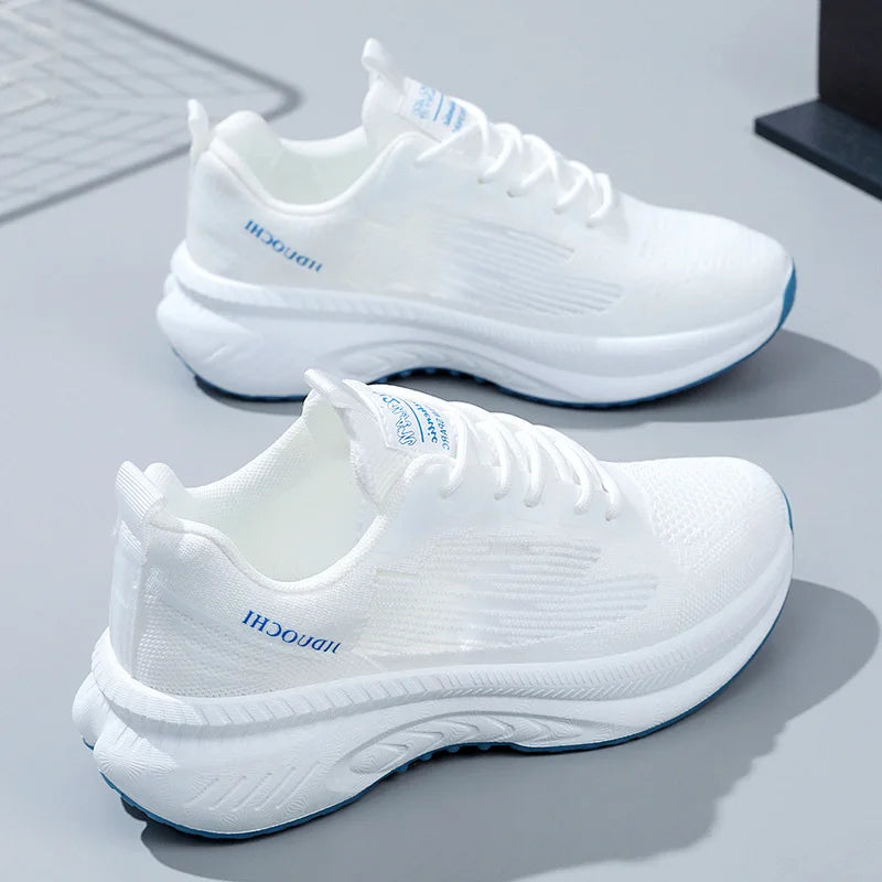 KTX-868115 2024 Summer Comfortable Breathable Single Layer White Mesh Joker Loafers Women's Leisure Sports Shoes