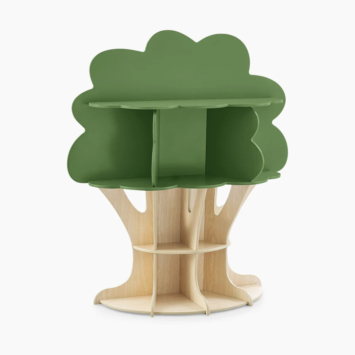 KTX-221395 Wooden Tree Bookshelf for Kids - Corner Ladder Display Stand for Books and Toys
