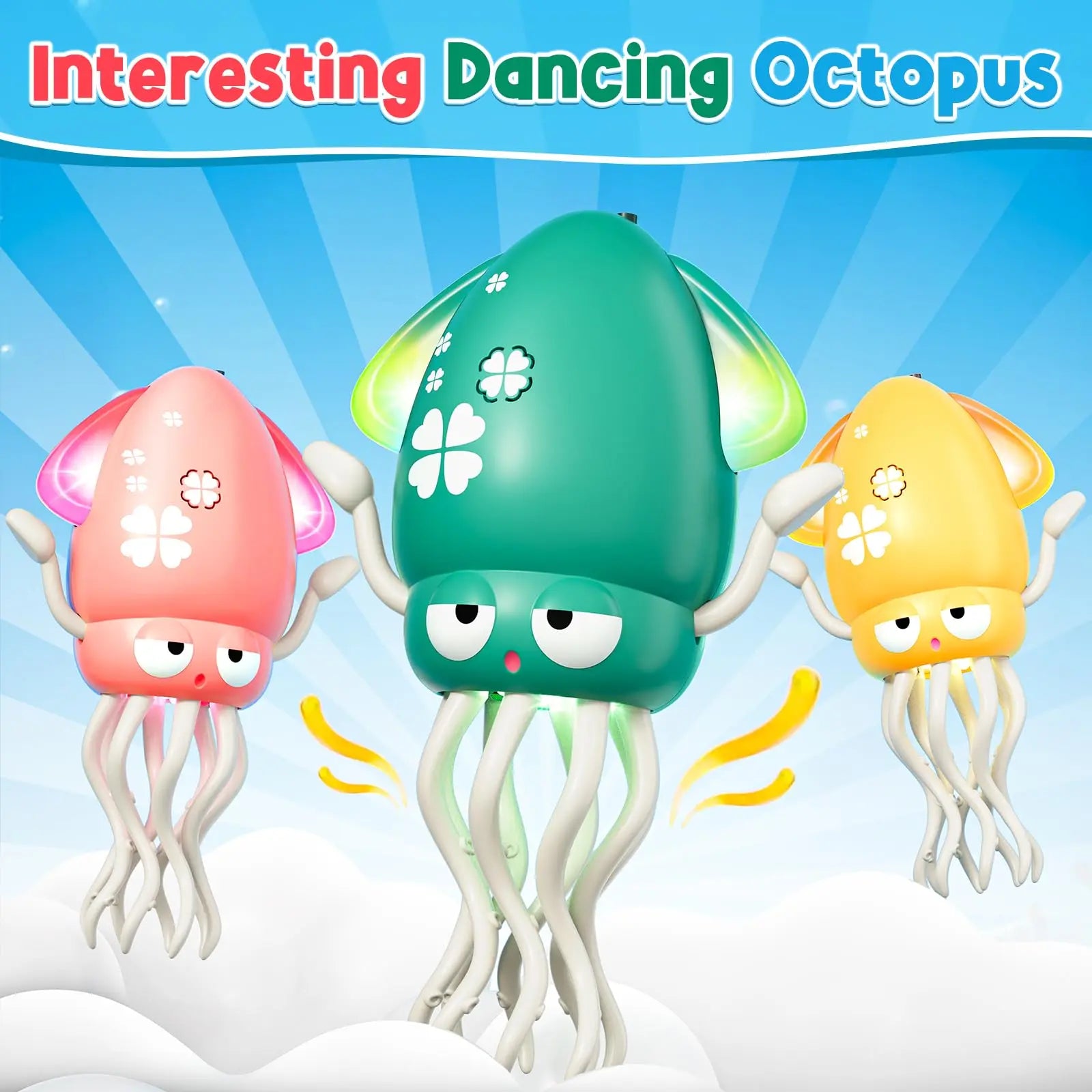 KTX-984659 Interactive Electric Induction Dancing Octopus Toy with Lights for Kids