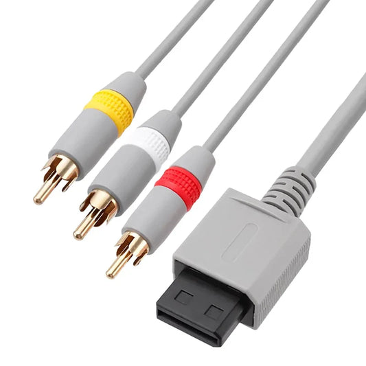 KTX-633107 1.8M Gold-Plated RCA AV Cable for Nintendo WII/WII U Console to TV Connection