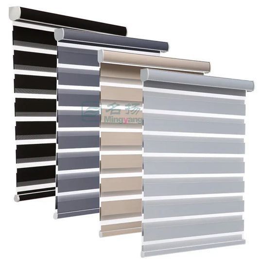 KTX-386835 Motorised Double Layer Day and Night Roller Window Blinds with Remote Control and WIFI Connectivity