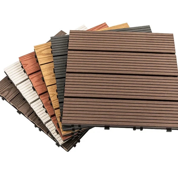 KTX-431891 Waterproof Wood Plastic Composite DIY Decking Tiles - Non-slip Outdoor Flooring Solution