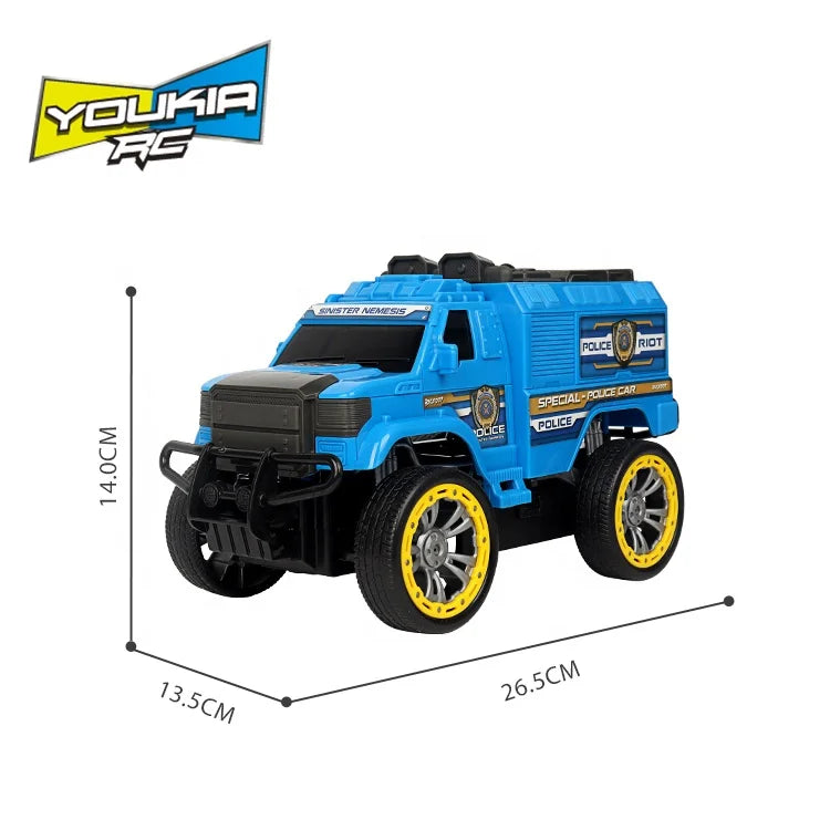 KTX-950739 Blue Remote Control Electric Car 27MHz 4x4 Stunt Vehicle for Kids 1/16 Scale Indoor-Outdoor Use