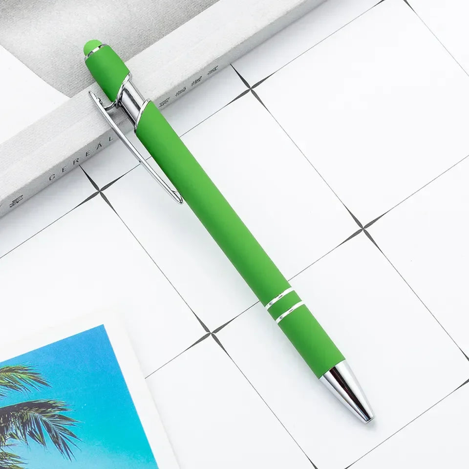KTX-585299 Multifunctional Metal Ball Stylus Soft Touch Screen Pen 2 in 1 with Custom Logo Options