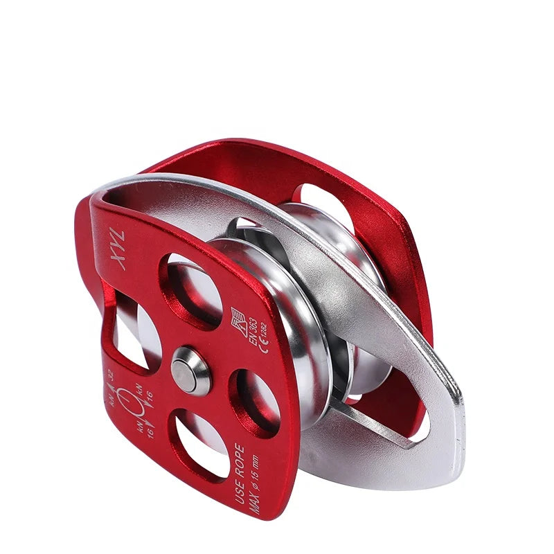 KTX-912723 Aluminium Double Pulley for Climbing and Lifting in Outdoor Activities
