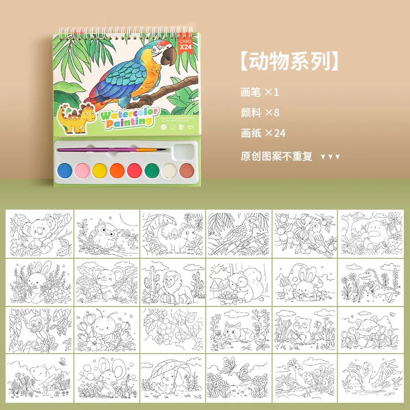 KTX-681299 Children's Animal Colouring Book for Learning and Painting – Unisex, Ages 2-13, 4.5 inch Paper Activity