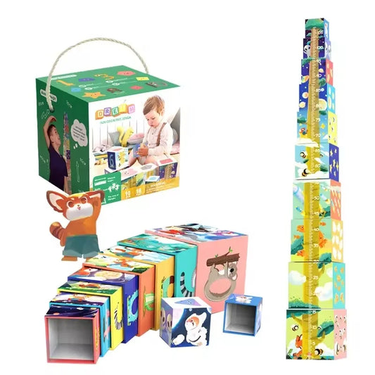 KTX-102227 Montessori-Inspired Animal Nesting and Stacking Blocks for Kids - 10PCS Educational Toy Set