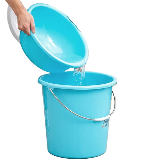 KTX-857939 Round PP Plastic Bucket with Lid for Bathroom and Washroom Use