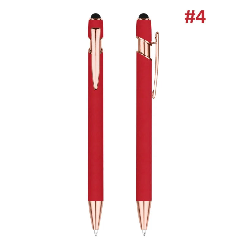 KTX-848595 Rose Gold Custom Logo Soft Touch Screen Pen with Rubber Grip for Mobile Devices