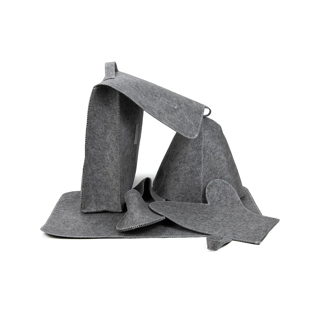 KTX-514451 Insulated Felt Sauna Hat Set for Optimal Comfort in Sauna Rooms
