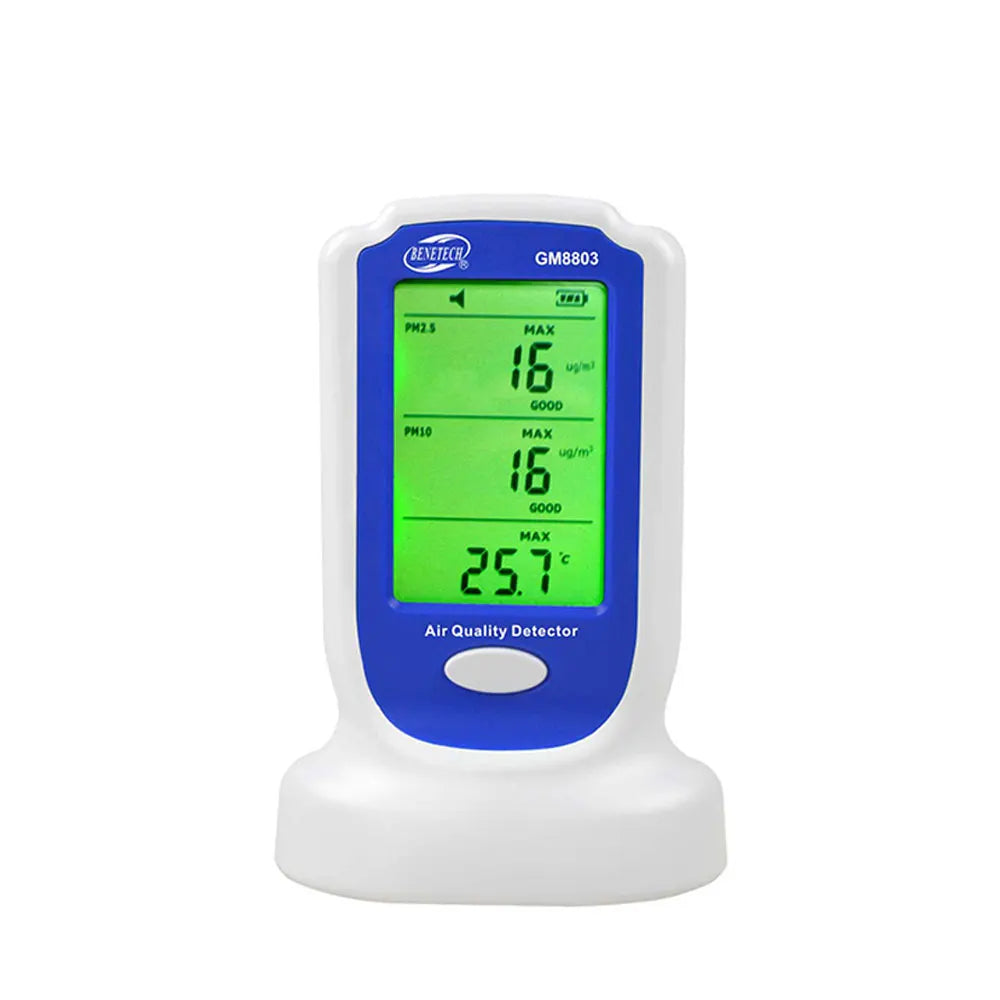 KTX-076883 GM8803 PM2.5 and PM10 Air Quality Multi-Sensor Monitor with LCD Display and Buzzer Alarm