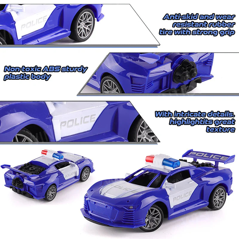 KTX-641171 1:20 Scale Remote Control Police Car Model with Sound and Light Effects, Electric Powered, Indoor-Outdoor Use