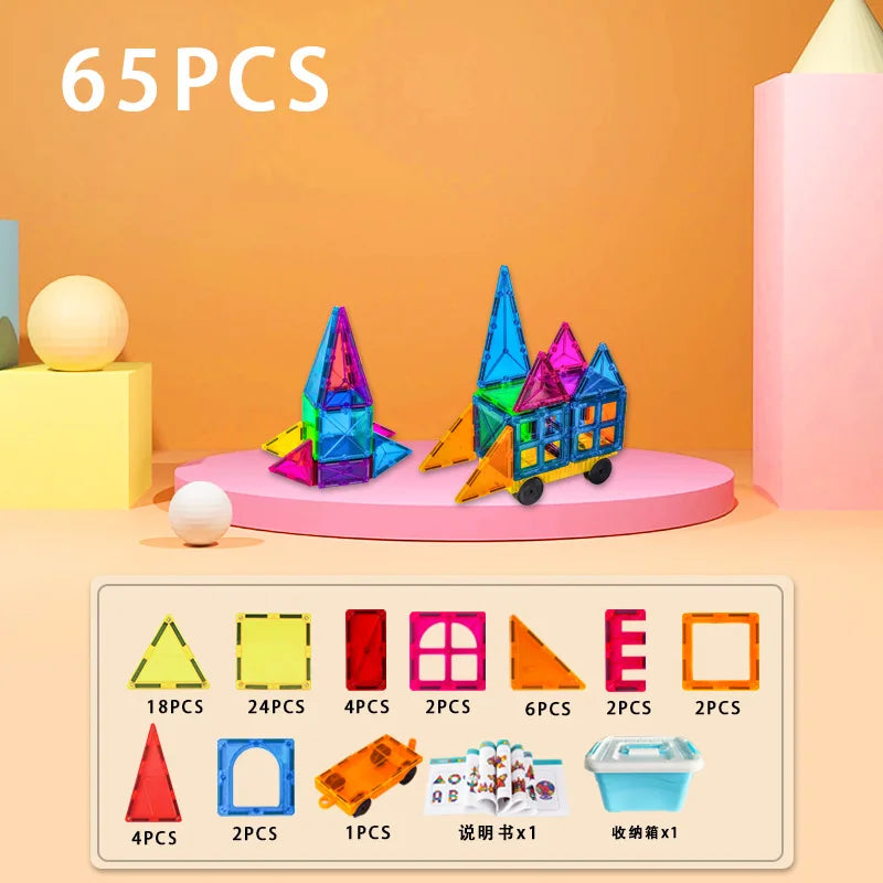 KTX-962707 Magnetic Building Blocks Set for Creative Assembly and Educational Play – Colourful DIY Tiles for Kids