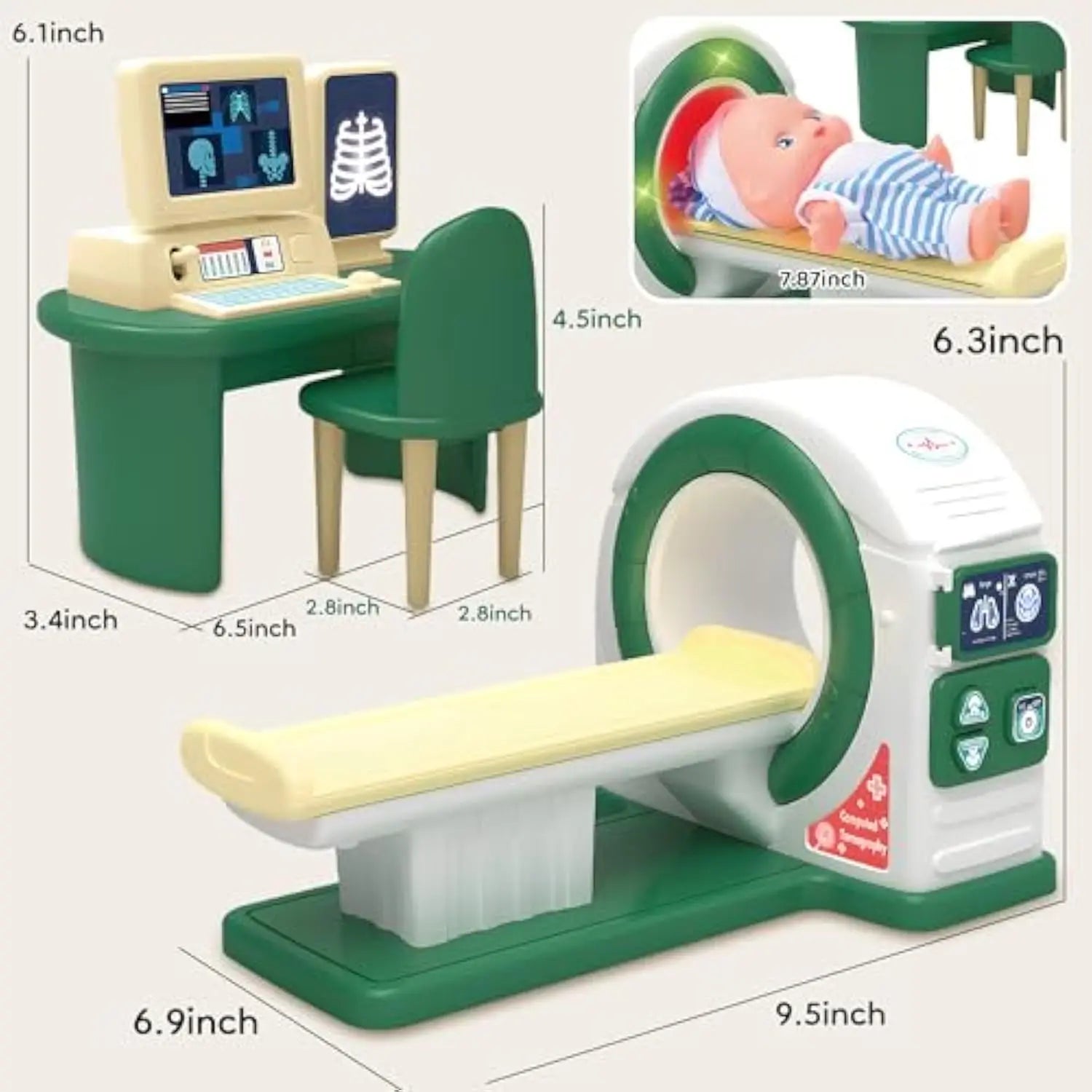 KTX-555219 Kids Doctor Playset with Toy Stethoscope and Medical Tools for Pretend Play Ages 5 and Up