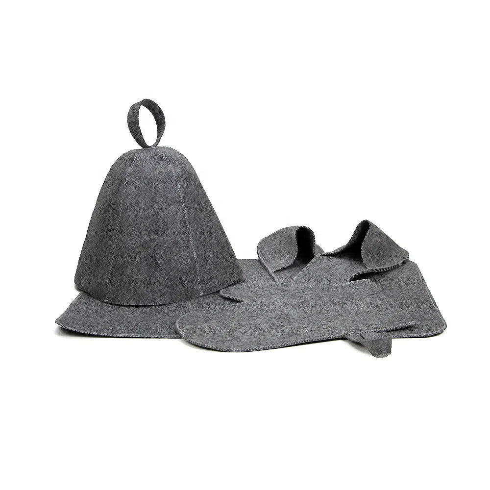 KTX-514451 Insulated Felt Sauna Hat Set for Optimal Comfort in Sauna Rooms