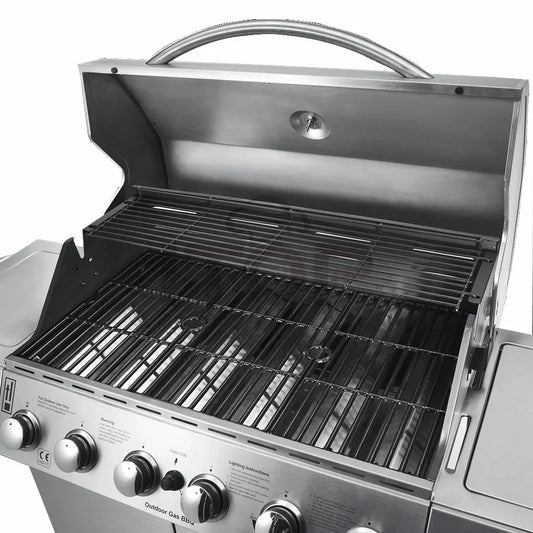 KTX-498579 Heavy Duty Outdoor Charcoal BBQ Grill with Trolley for Commercial Use