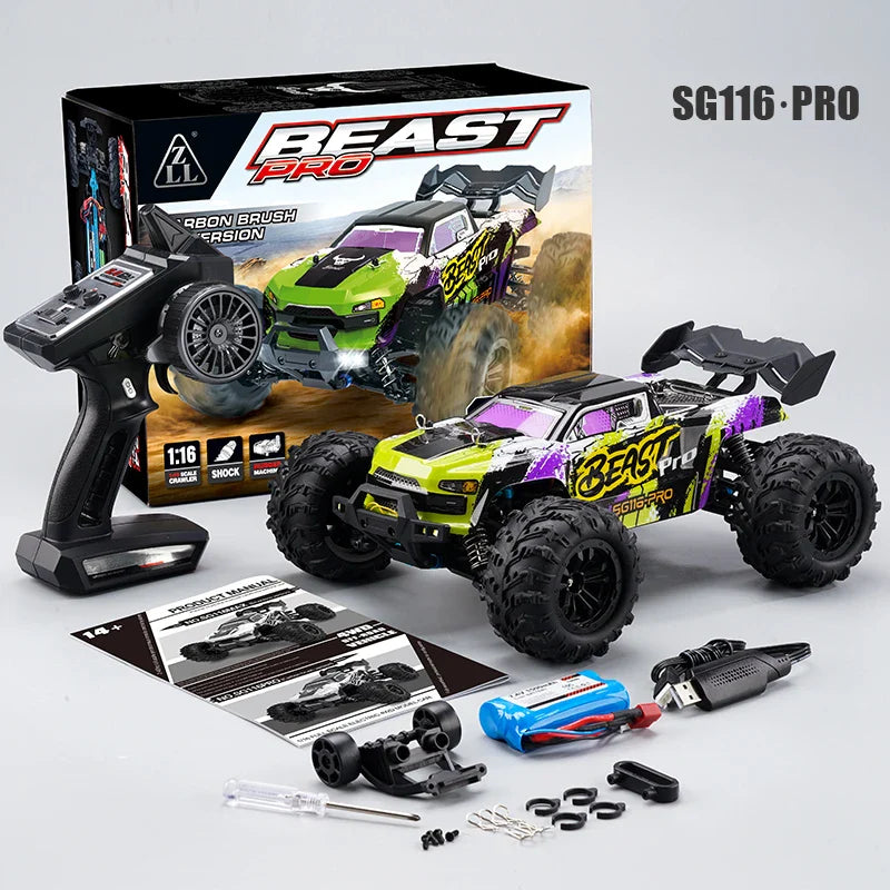 KTX-862419 ZLL SG116 Max 1:16 Brushless Off-Road Remote Control Car 80KM/h 4x4 High-Speed Racing Vehicle
