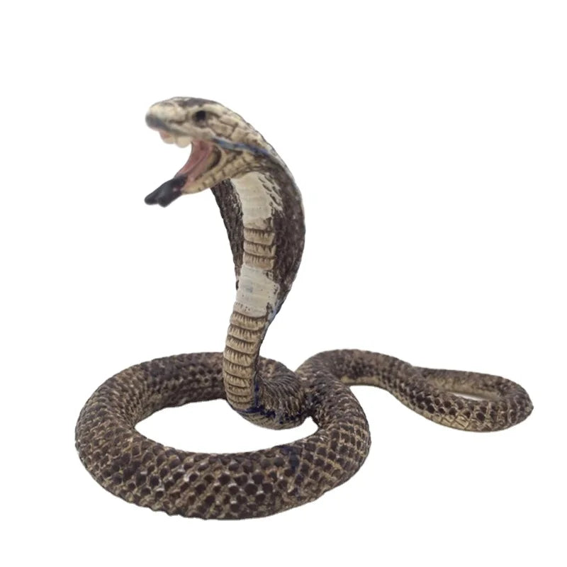 KTX-359763 Realistic Plastic Naja Snake Toy for Ages 5-13, Hand-Made in Guangdong, 4.5 x 7 x 4.5 CM
