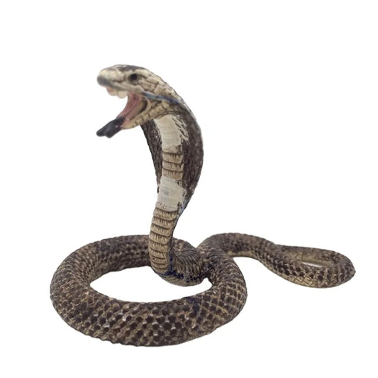KTX-359763 Realistic Plastic Naja Snake Toy for Ages 5-13, Hand-Made in Guangdong, 4.5 x 7 x 4.5 CM