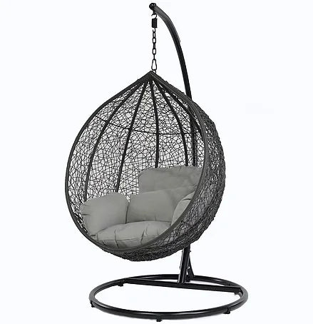 KTX-529555 Egg-Shaped Garden Rattan Swing Chair for Patio and Outdoor Relaxation
