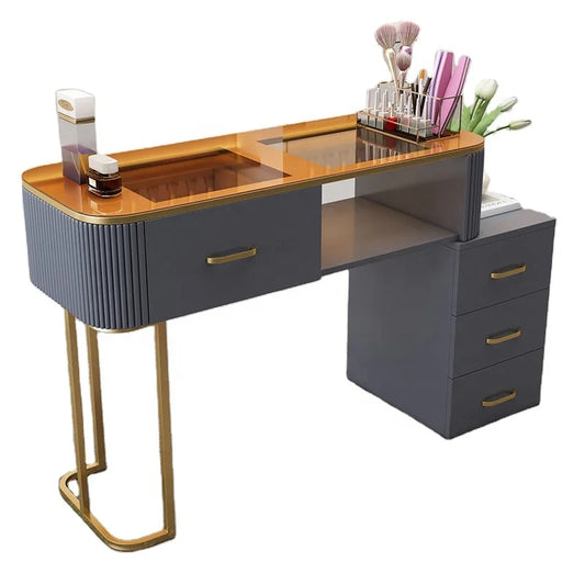 KTX-135187 Durable White Nail Table for Beauty Salons and Manicure Services