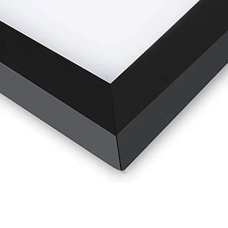 KTX-915027 Black Wood Pattern Photo Frame with Real Glass Front for Wall Display