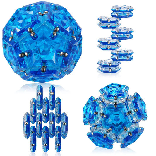 KTX-739475 12 Piece Magnetic Fidget Sphere Set - Engaging Pentagonal Magnets for Creative Play and Stress Relief