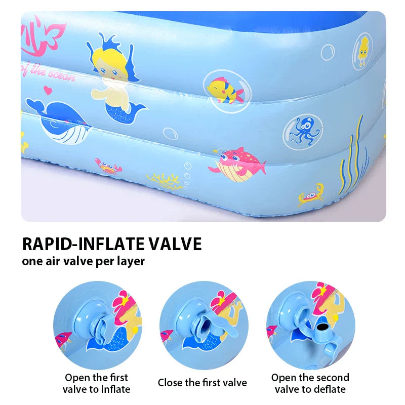 KTX-208787 Spacious Inflatable Swimming Pool for Family Fun, Indoor and Outdoor Use