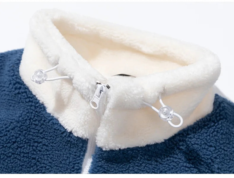 KTX-538131 Men's Lamb Fleece and Thick Cotton Stand Collar Puffer Jacket Winter Clothing for Men Finished Product Clothing
