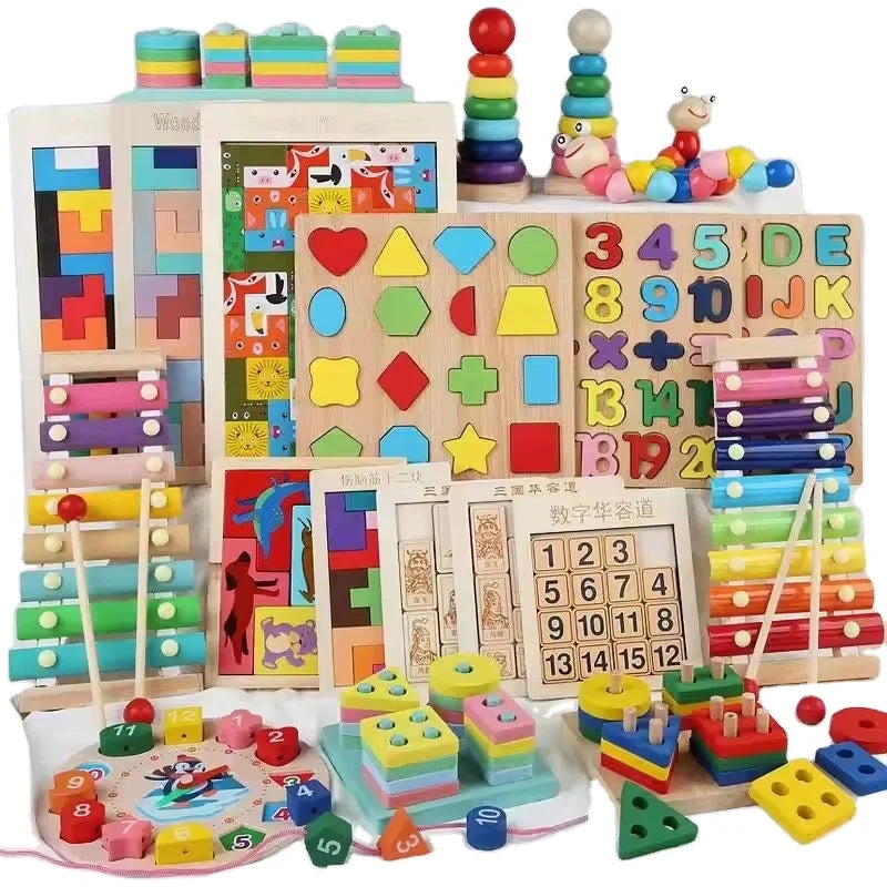 KTX-795411 Montessori Wooden Learning Aids - Educational Sensory Toys for Preschool Development