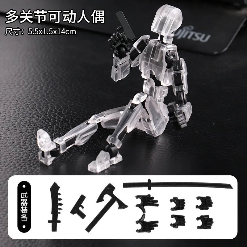 KTX-551379 Movable 3D Dummy Robot Anime Action Figure - PVC Multifunctional Fidget Toy for Kids with Autism