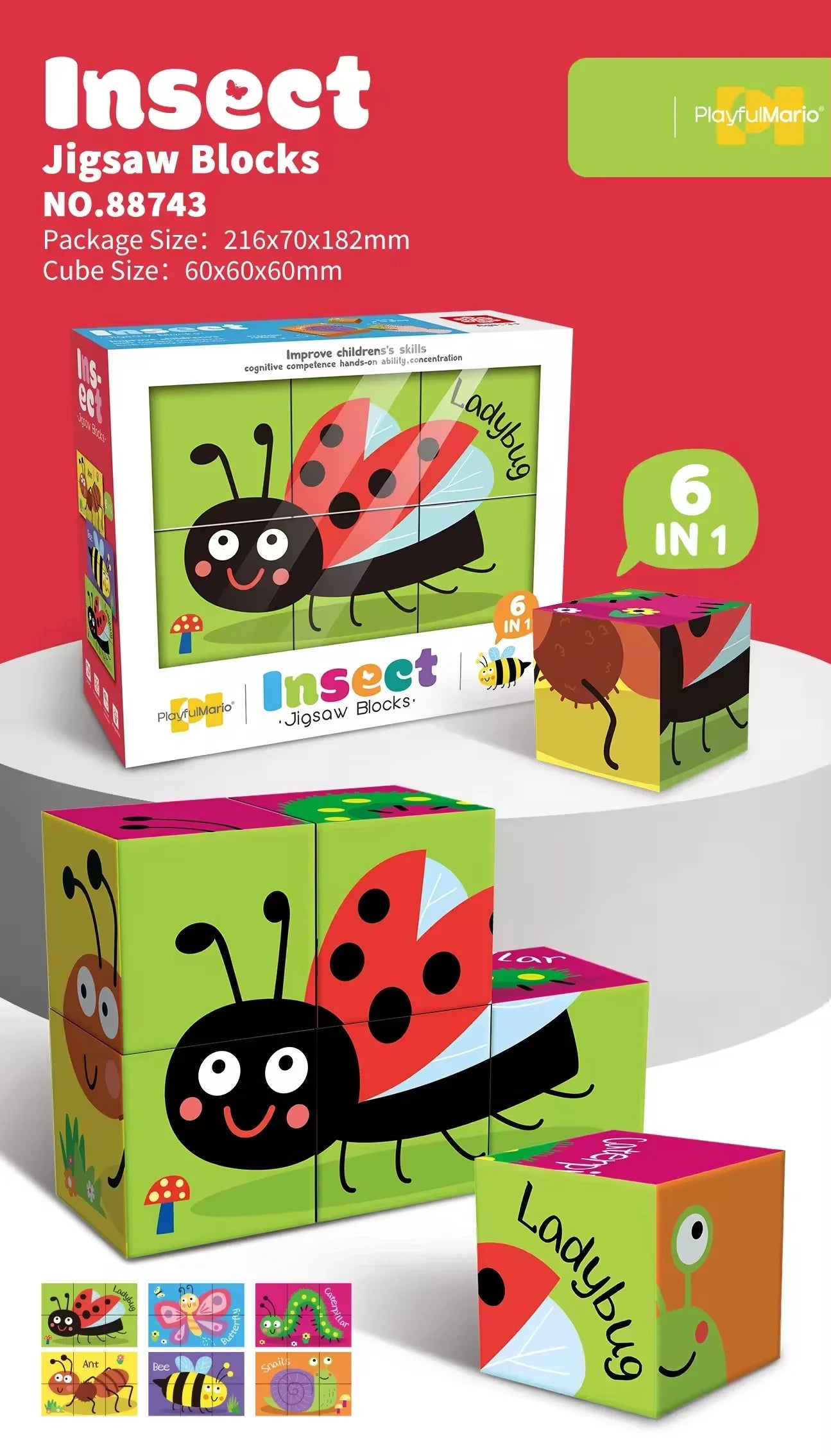 KTX-281875 6 in 1 Jigsaw Puzzle Set for Kids - Ocean, Insect, Universe, Arctic Themes, Educational Fun