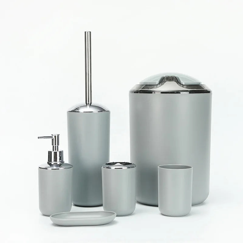 KTX-399187 Sustainable 6-Piece Plastic Bathroom Accessories Set