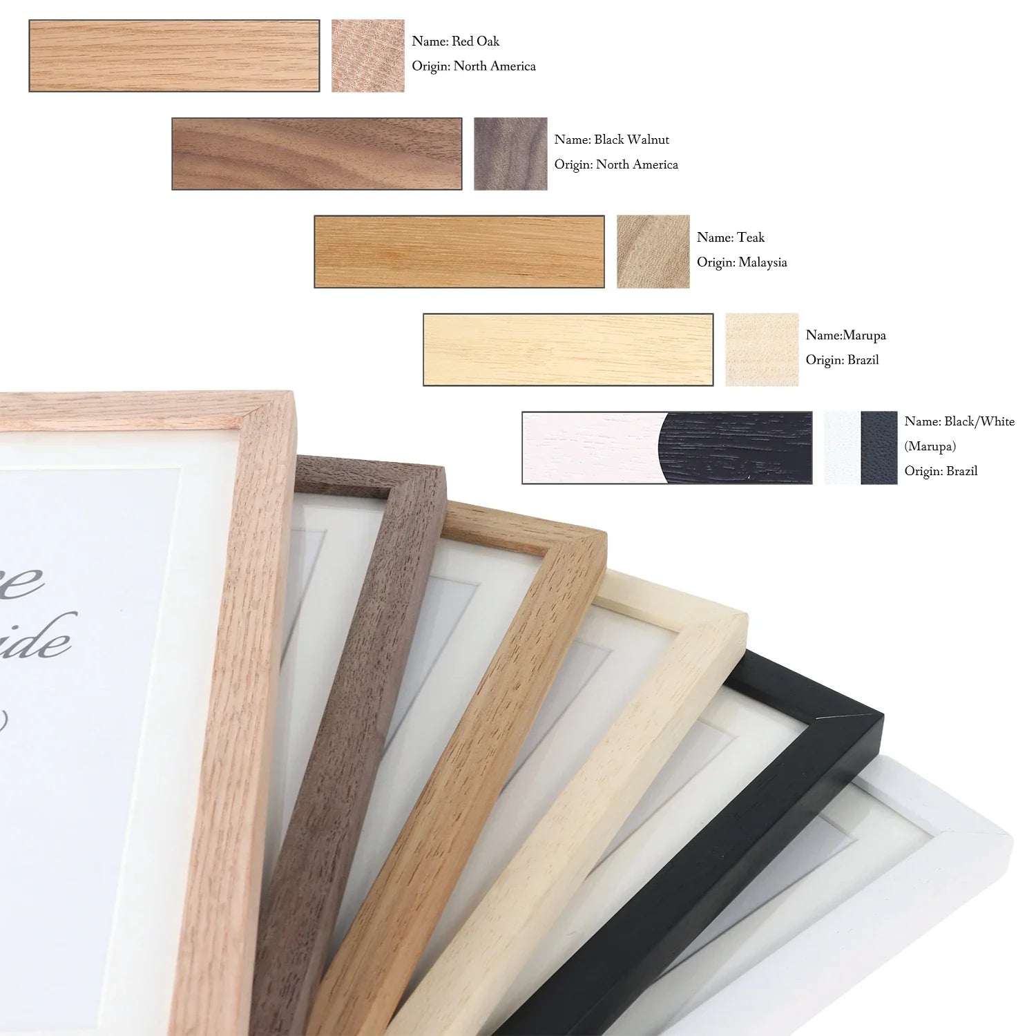 KTX-637075 Elegant Solid Hardwood Oak Photo Frame for A2, A3, A4 Prints - Wall Mount Art Decor