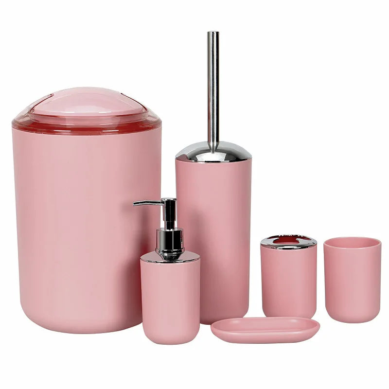 KTX-399187 Sustainable 6-Piece Plastic Bathroom Accessories Set