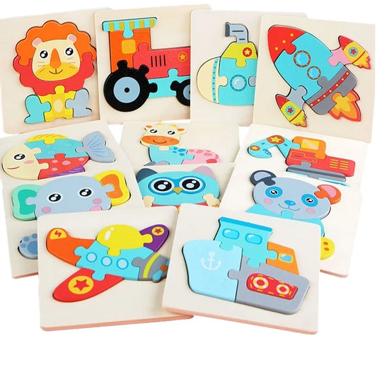 KTX-515475 3D Animal Snap Puzzle Jigsaw Board Toy for Children's Early Learning and Development