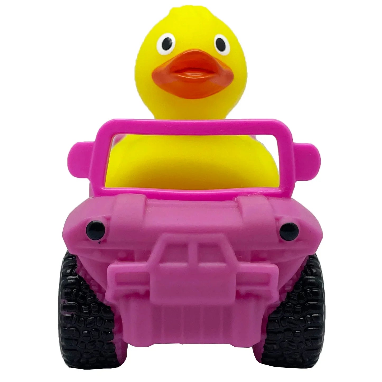 KTX-222867 Floating Yellow PVC Duck with Squeaker - Fun Bath Toy for Babies