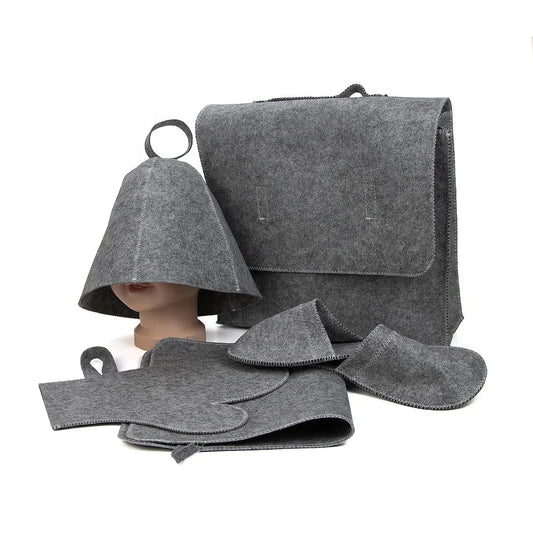 KTX-514451 Insulated Felt Sauna Hat Set for Optimal Comfort in Sauna Rooms