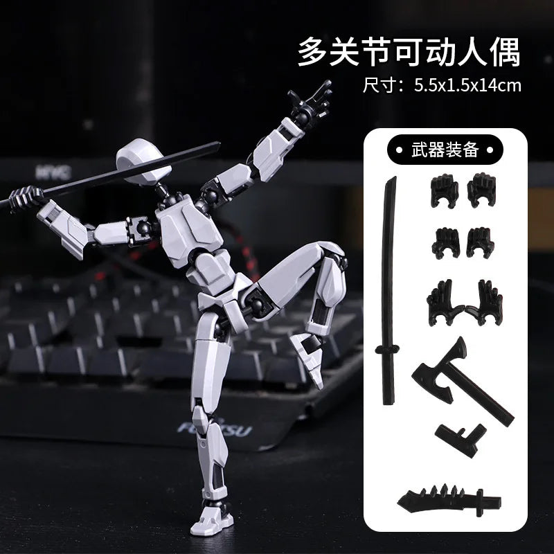 KTX-551379 Movable 3D Dummy Robot Anime Action Figure - PVC Multifunctional Fidget Toy for Kids with Autism