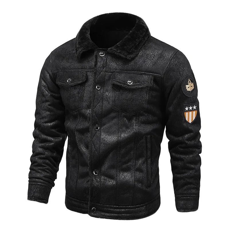 KTX-407059 Fur and Fur Integrated Men's Fur Collar and Plush Warm Windproof Jacket Jacket