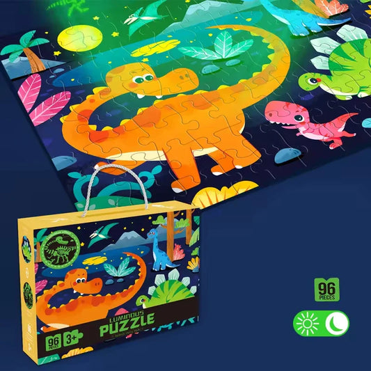 KTX-838931 Glow-in-the-Dark Children’s Puzzle Plane Educational Block Toy 26x19.5x6cm