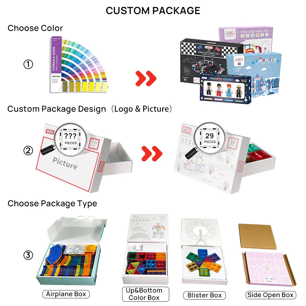 KTX-304211 Magnetic Tile Car Racing Track Set for Kids - Electric Toy Cars Included