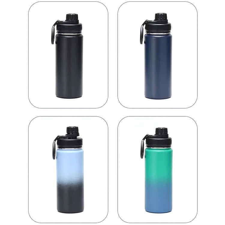 KTX-240403 Large Capacity Outdoor Sports Kettle with Straw - Multi-color 304 Stainless Steel, BPA Free