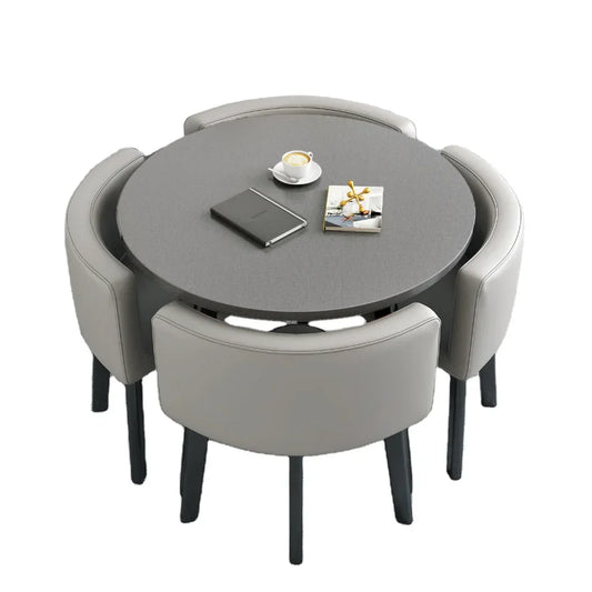 KTX-103571 Modern 4-Seater Dining Table Set with Durable Chairs for Home Furniture