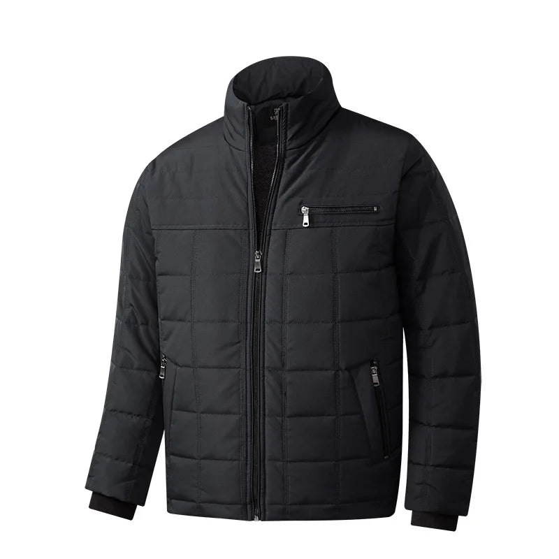 KTX-341523 Men's Cotton Jacket New Cross-Border Plus Size With Thick Fleece and Warm Stand-Up Collar